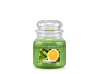 Country Candle Citrus & Sage vonná sviečka stredná 2-knôtová (453 g)
