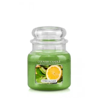 Country Candle Citrus & Sage vonná sviečka stredná 2-knôtová (453 g)