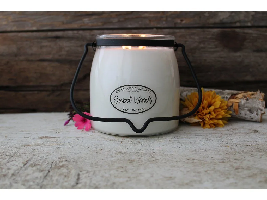 MILKHOUSE CANDLE Sweet Woods vonná sviečka BUTTER JAR 2-knôtová (454 g)