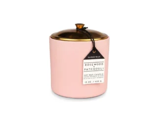 Paddywax HYGGE BLUSH ROSEWOOD + PATCHOULI 3-knôtová vonná sviečka (15oz / 425g)