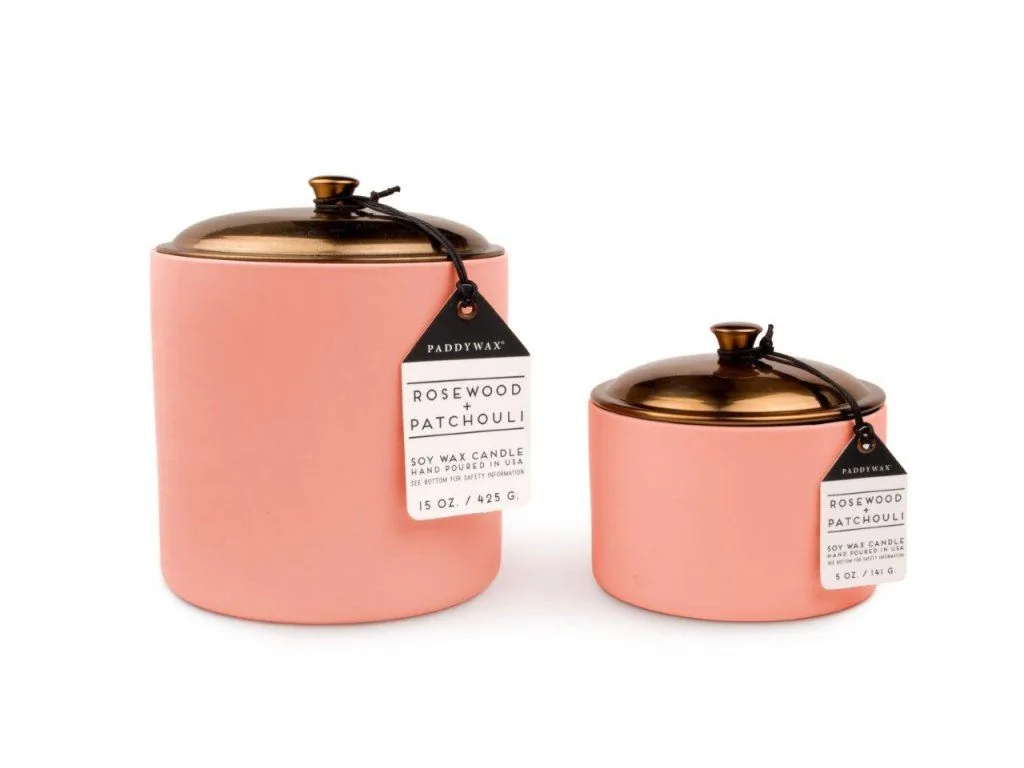 Paddywax HYGGE BLUSH ROSEWOOD + PATCHOULI 3-knôtová vonná sviečka (15oz / 425g) – Obrázok 2