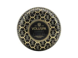 Voluspa Maison Noir 2 wick Maison Metallo Candle Ambre Lumiere