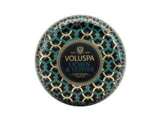 Voluspa Maison Noir 2 wick Maison Metallo Candle Lichen & Vetiver