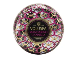 Voluspa Maison Noir 2 wick Metallo CandleTin Mandarino Cannela