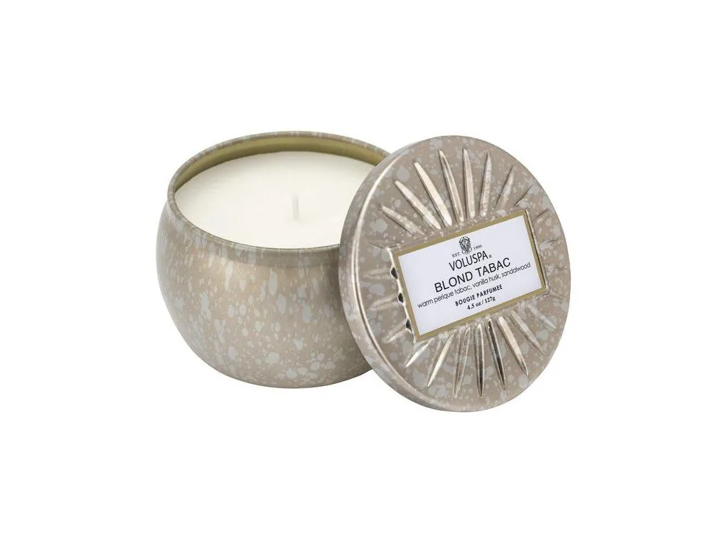 Voluspa Vermeil Blond Tabac 4 oz Mini Decorative Tin