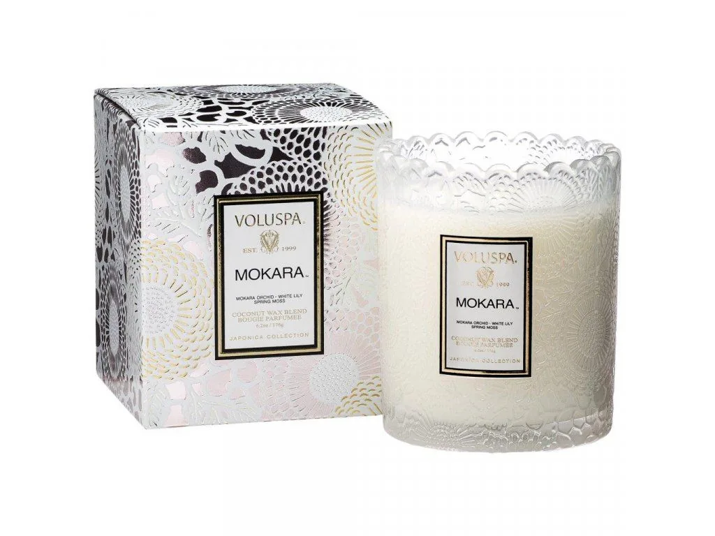 Voluspa Japonica Mokara Scalloped vonná sviečka (6.2oz / 176g)