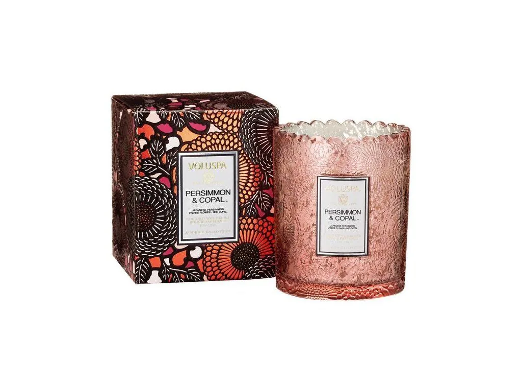 Voluspa Japonica Persimmon & Copal Scalloped vonná sviečka (6.2oz / 176g)