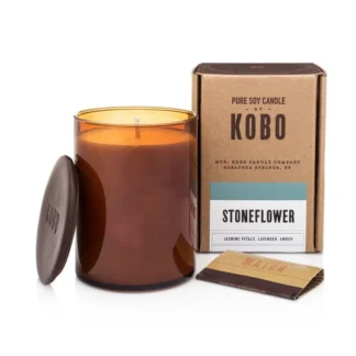 KOBO Woodblock Candle Stoneflower vonná sviečka (15oz / 425g)