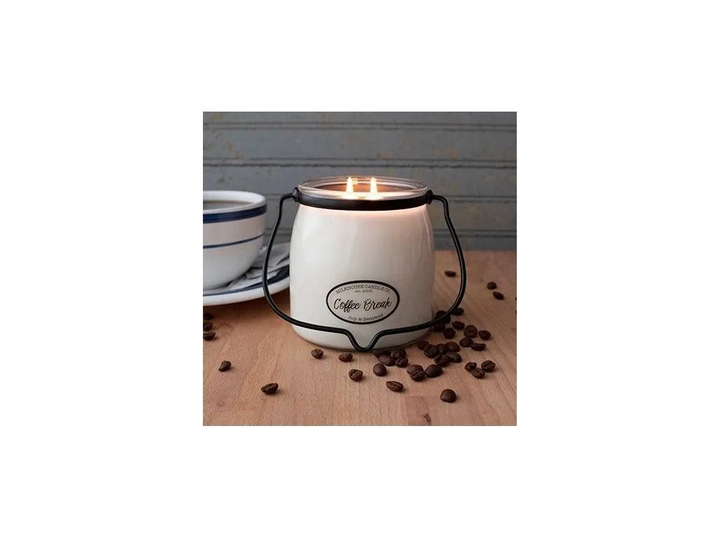 MILKHOUSE CANDLE Coffee Break vonná sviečka BUTTER JAR 2-knôtová (454 g) – Obrázok 2