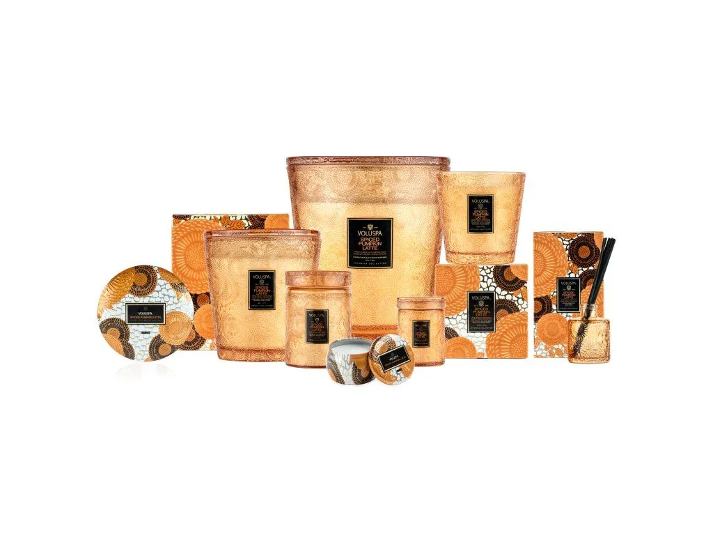 Voluspa Japonica Spiced Pumpkin Latte Mini Tin vonná sviečka 113g – Obrázok 2