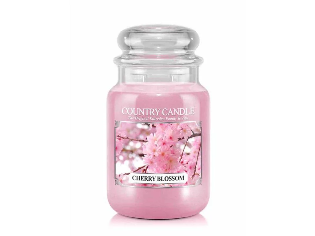 Country Candle Cherry Blossom vonná sviečka veľká 2-knôtová (652 g) ZAFARBENÝ VOSK