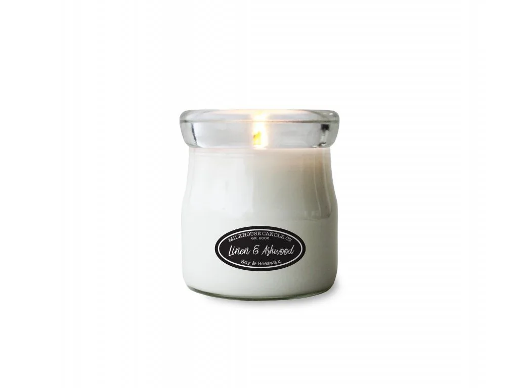 MILKHOUSE CANDLE Linen & Ashwood vonná sviečka CREAM JAR (142 g)