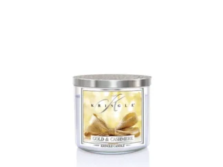 Kringle Candle TUMBLER Gold & Cashmere 3-knôtová vonná sviečka 411g