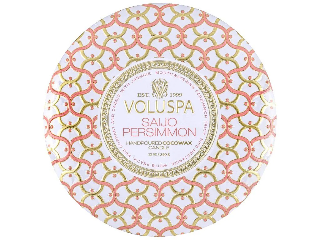 Voluspa Maison Blanc Saijo Persimmon 3 Wick Tin vonná sviečka 340g