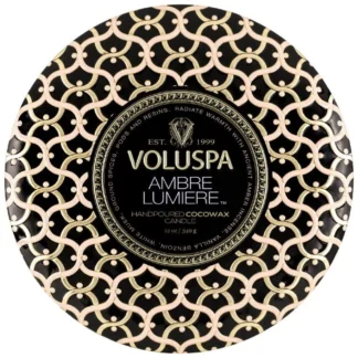 Voluspa Maison Noir Ambre Lumiere 3 Wick Tin vonná sviečka 340g