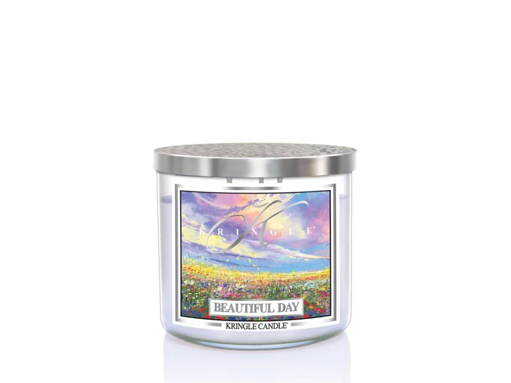 Kringle Candle TUMBLER Beautiful Day 3-knôtová vonná sviečka 411g