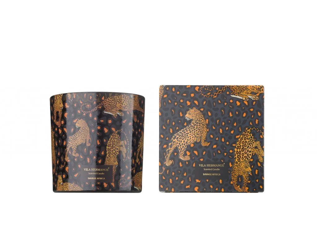 Vila Hermanos Jungletopia Leopard Savage Africa vonná sviečka 650g