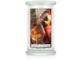 Kringle Candle Cognac & Leather vonná sviečka veľká 2-knôtová (624 g)