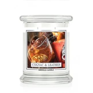 Kringle Candle Cognac & Leather vonná sviečka stredná 2-knôtová (411 g)