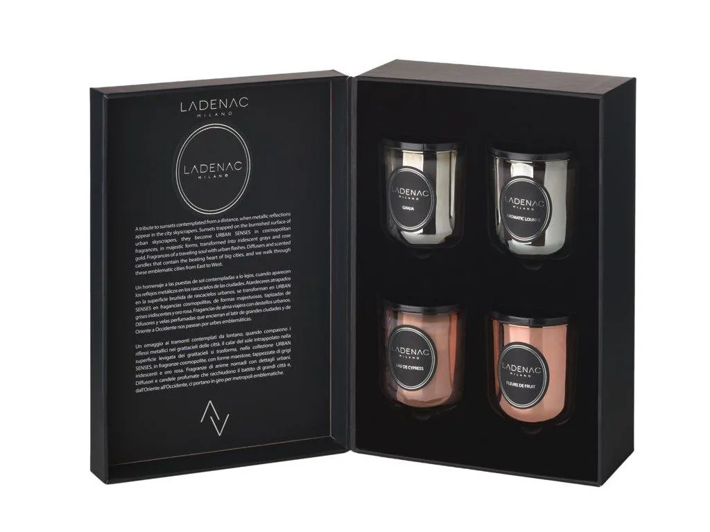 LADENAC Urban Senses darčekové balenie 4x 75g mini sviečka