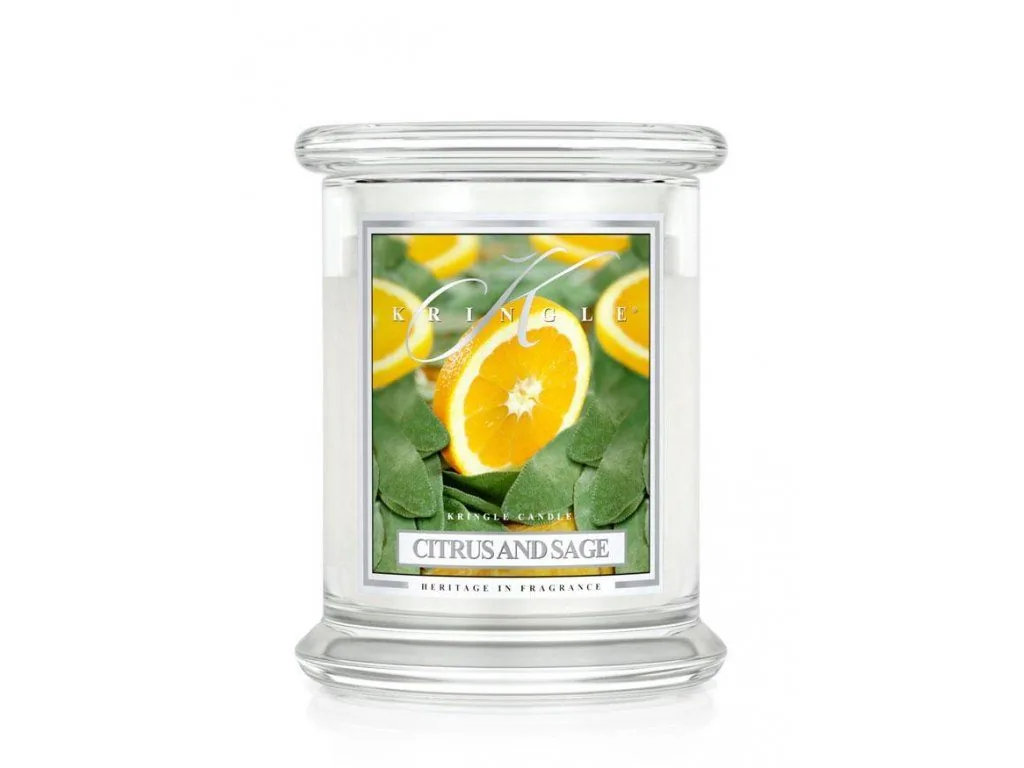 Kringle Candle CITRUS & SAGE vonná sviečka stredná 2-knôtová (411 g)