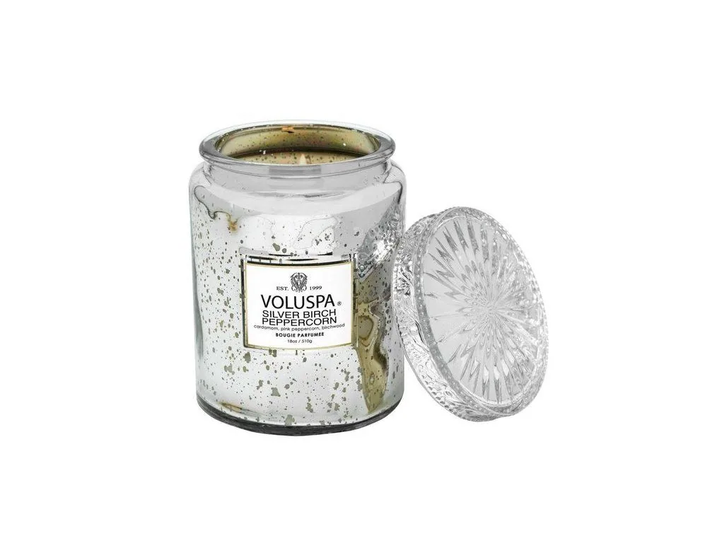Voluspa Vermeil Silver Birch Large Jar vonná sviečka (18oz / 510g) – Obrázok 2