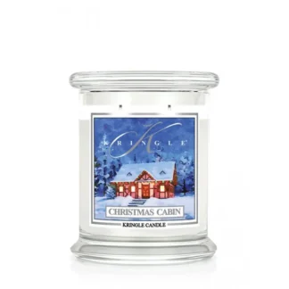 Kringle Candle Christmas Cabin vonná sviečka stredná 2-knôtová (411g)