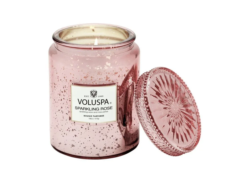 Voluspa Vermeil Sparkling Rose Large Jar vonná sviečka (18oz / 510g) – Obrázok 2