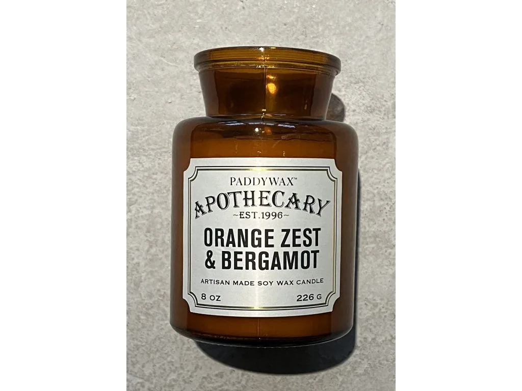 Paddywax Apothecary ORANGE ZEST & BERGAMOT vonná sviečka (8oz / 226 g) - chýbajúci vrchnák, PRODUKT V ZĽAVE – Obrázok 2