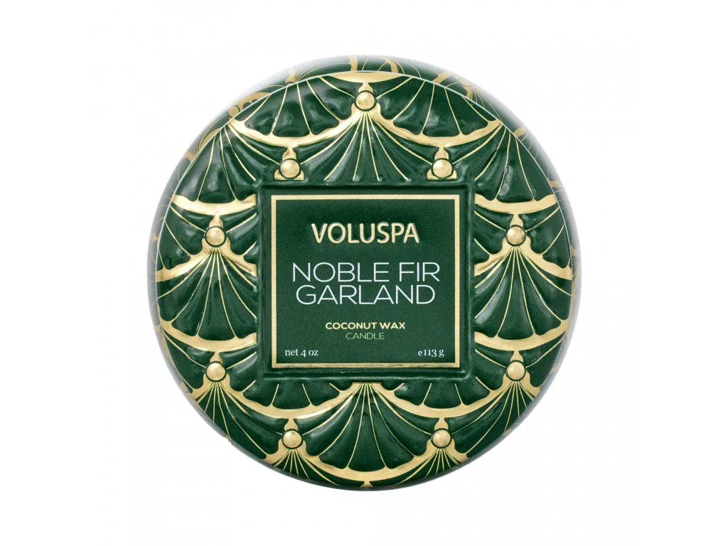 Voluspa Japonica Holiday Noble Fir Garland Mini Tin vonná sviečka 113g