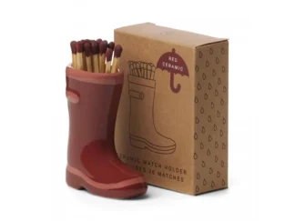 Paddywax WELLINGTON držiak na zápalky s 25 zápalkami - červený