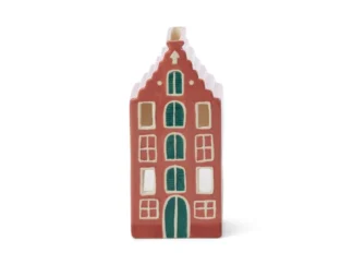 Paddywax keramický domček na čajovú sviečku AMSTERDAM s 1 čajovou sviečkou a 20 ks kuželov Palo Santo