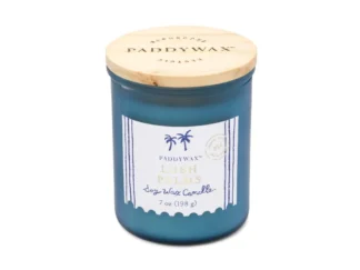 Paddywax COASTAL Lush Palms vonná sviečka v sklenenom obale s dreveným vrchnákom 8oz/226g