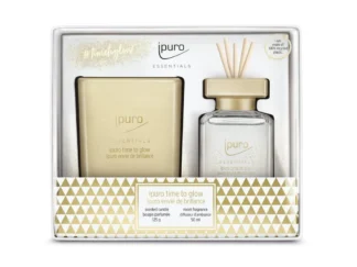 ipuro Essentials Time to Glow sviečka + difúzor v darčekovom balení 125g / 50ml