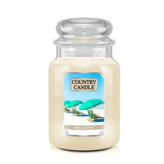 Country Candle Sand & Santal vonná sviečka veľká 2-knôtová (737 g)