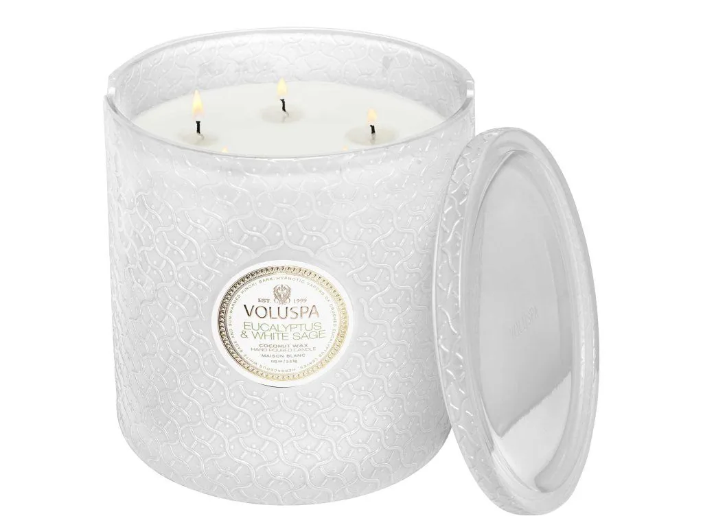 Voluspa Maison Blanc Eucalyptus & Sage Hearth vonná sviečka 3,5kg – Obrázok 2