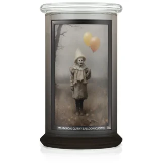 Kringle Candle Halloween Print Based Whimsical Quirky Balloon Clown vonná sviečka veľká 2-knôtová (624 g)