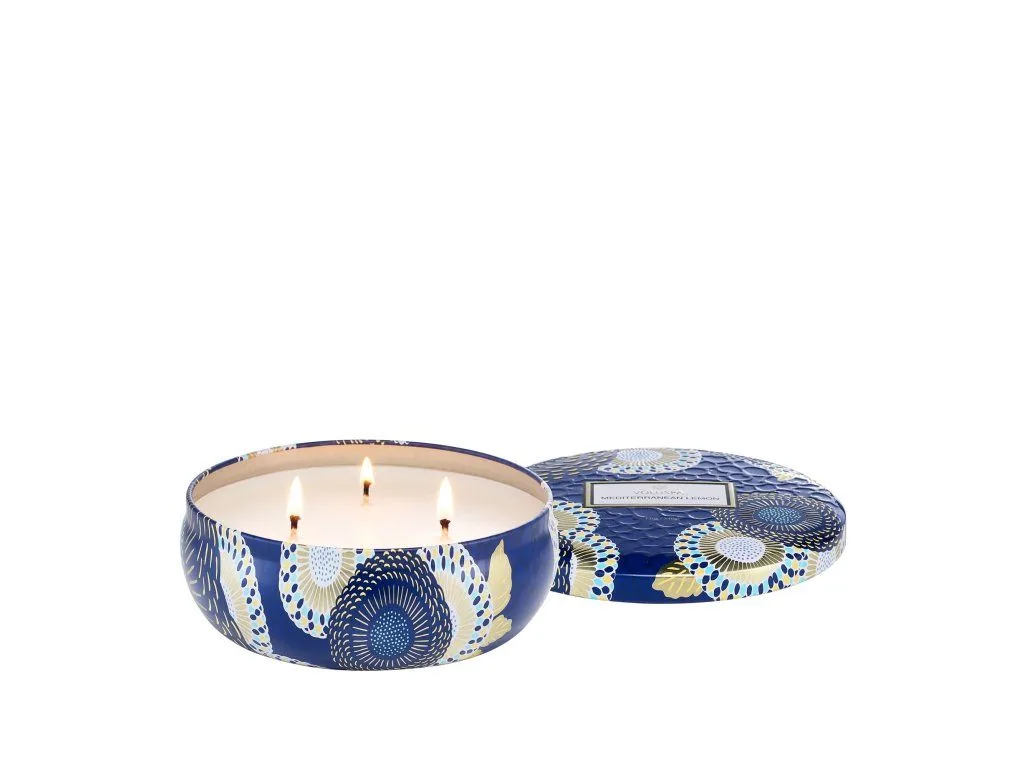 Voluspa Japonica Mediterranean Lemon 3 Wick Tin vonná sviečka 340g – Obrázok 2
