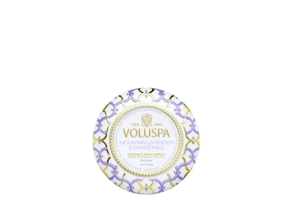 Voluspa Maison Blanc Mountain Lavender & Chamomile Mini Tin vonná sviečka 113g