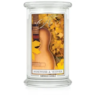 Kringle Candle Rosewood & Vetiver vonná sviečka veľká 2-knôtová (624 g)