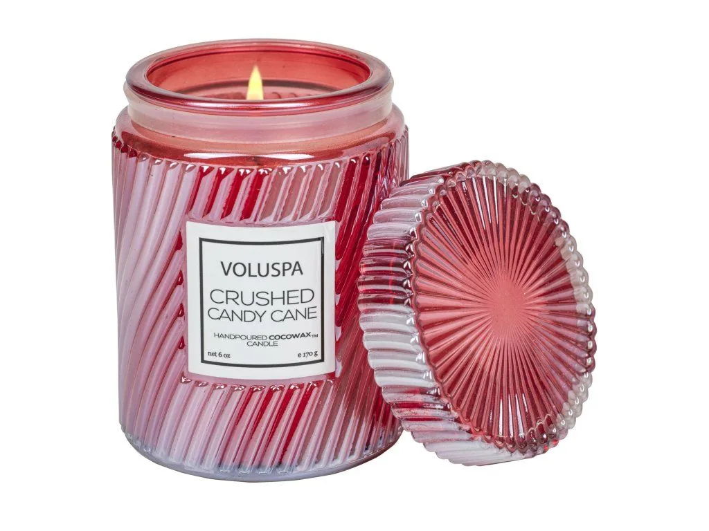 Voluspa Holiday Crushed Candy Cane Large Jar (18 oz / 510g)