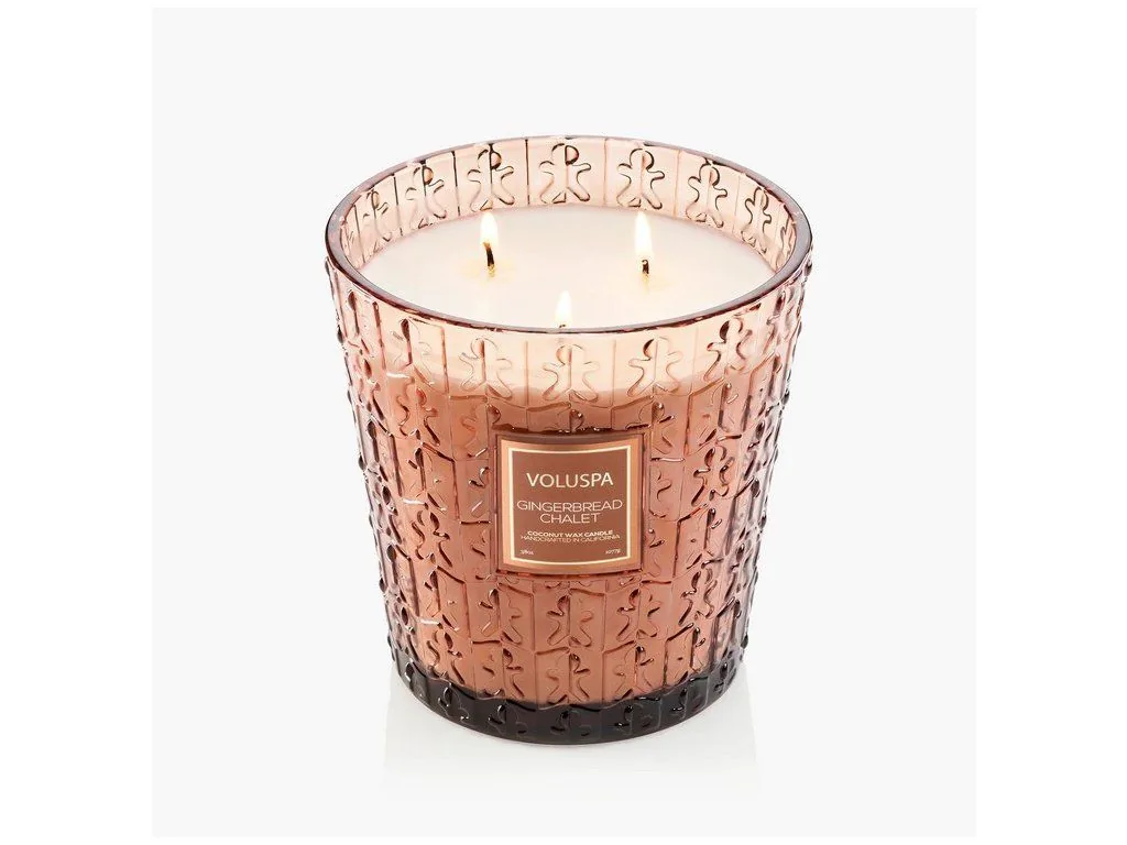 Voluspa Japonica Holiday Gingerbread Chalet Mini Hearth vonná sviečka 1 077g – Obrázok 3