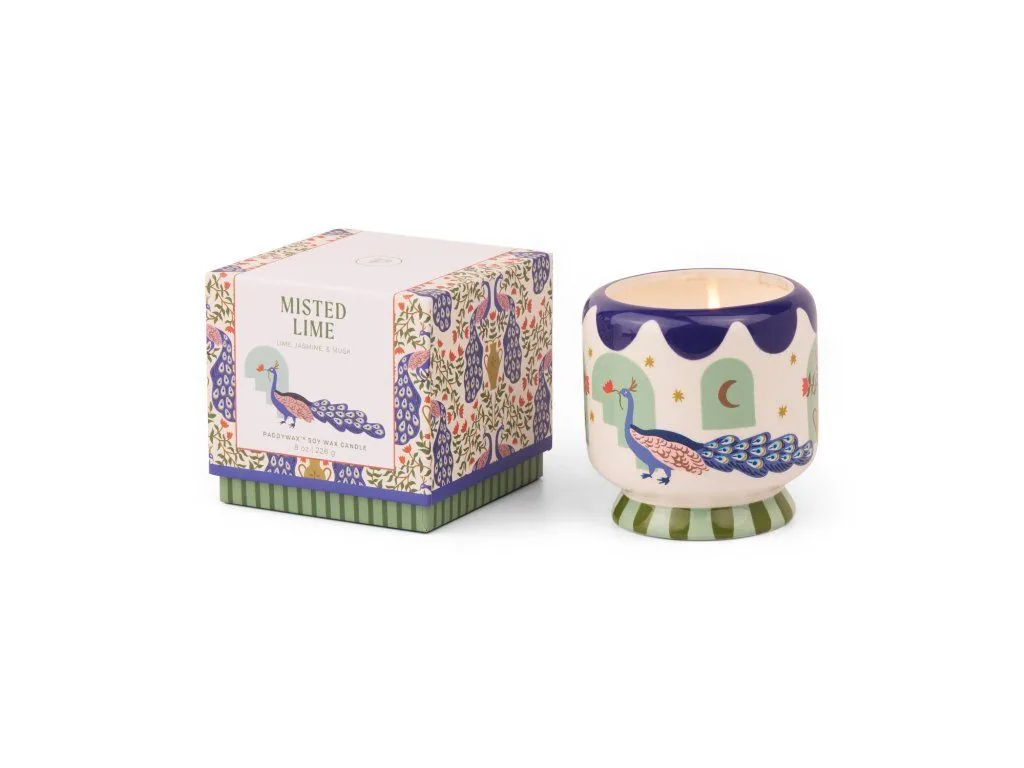 Paddywax ADOPO "Peacock" Misted Lime vonná sviečka 8 oz./226g – Obrázok 2