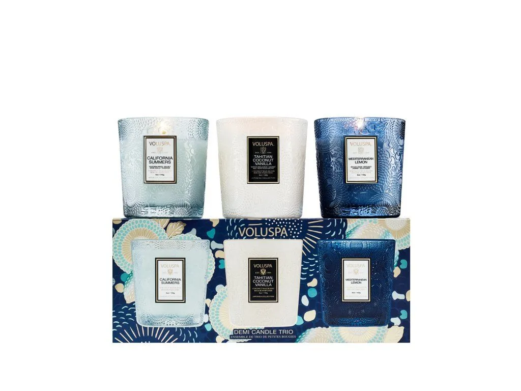 Voluspa Japonica Coastal Getaway Demi Trio Gift Set - darčekový set sviečok 3x156g
