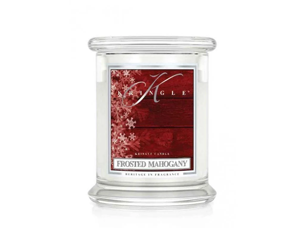 Kringle Candle Frosted Mahogany vonná sviečka stredná 2-knôtová (411 g)