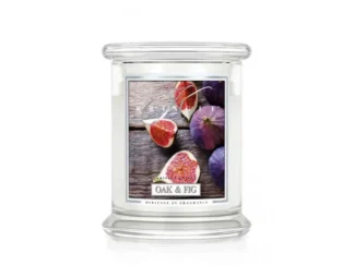 Kringle Candle Oak & Fig vonná sviečka stredná 2-knôtová (411 g)