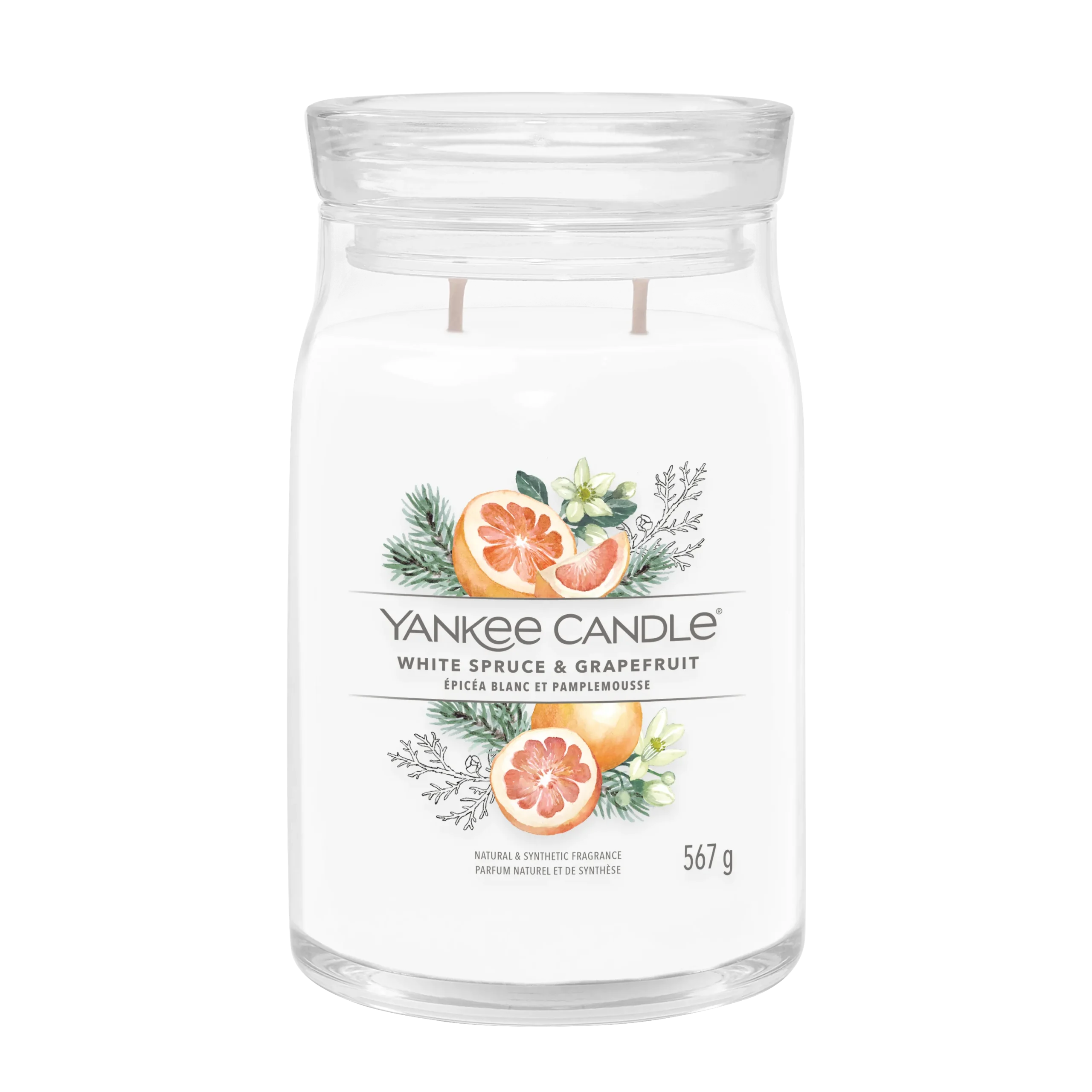 WHITE SPRUCE & GRAPEFRUIT — Veľká sviečka Signature 567g