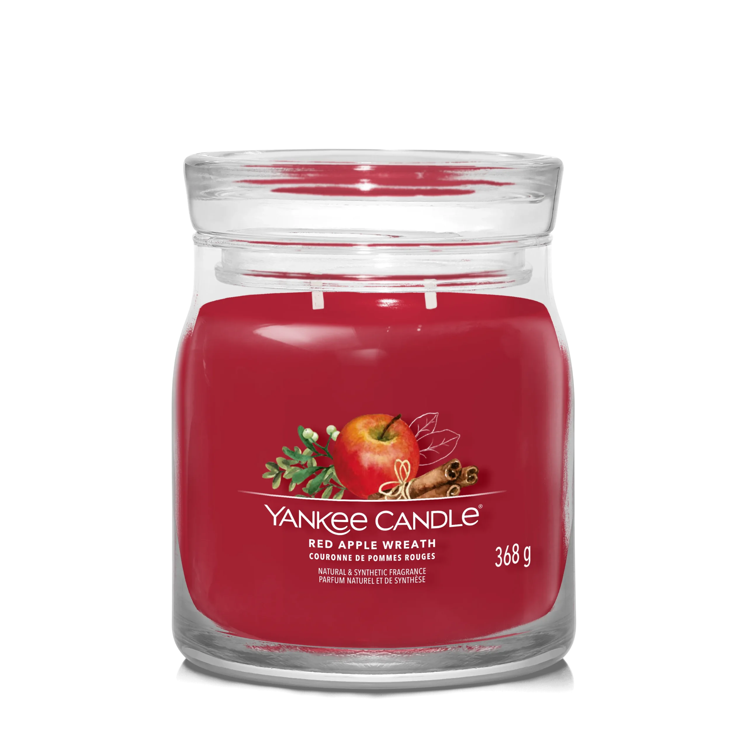RED APPLE WREATH — Stredná sviečka Signature 368g