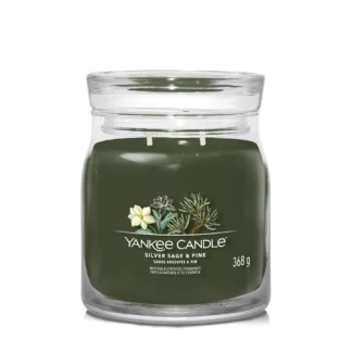 SILVER SAGE & PINE — Stredná sviečka Signature 368g