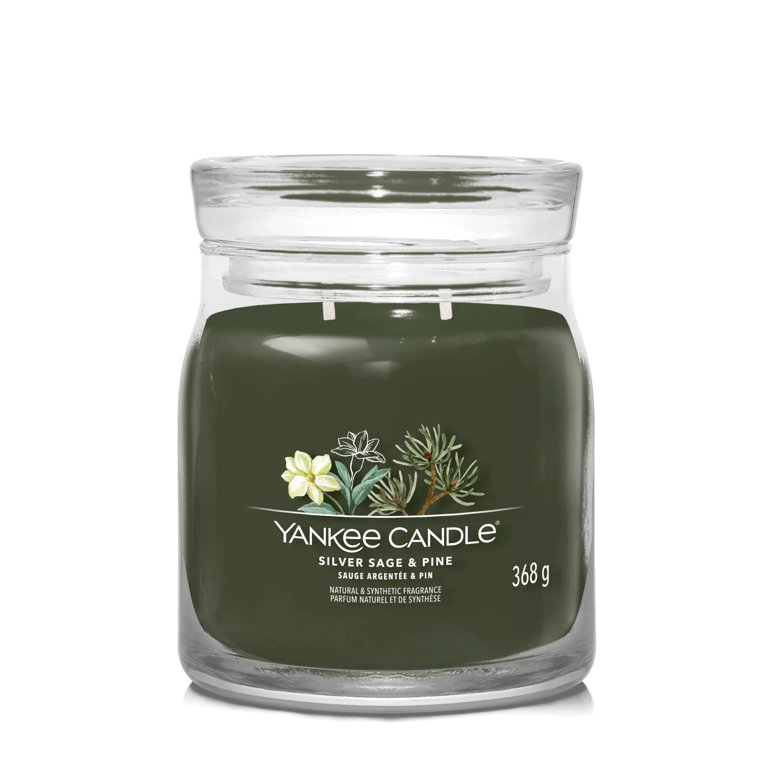 SILVER SAGE & PINE — Stredná sviečka Signature 368g